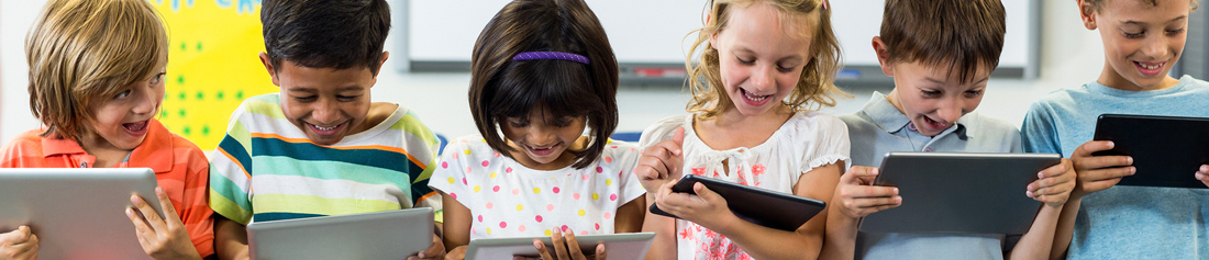 students working on tablets