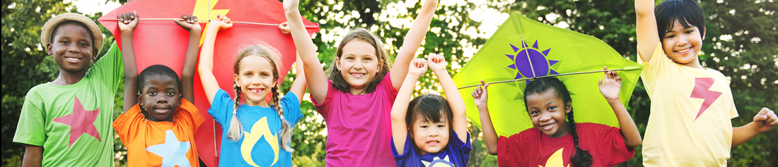 children holding kites